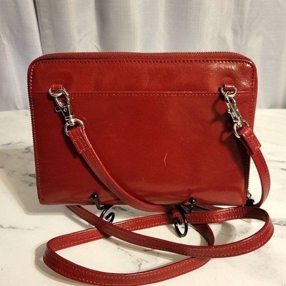 HOBO Int'l Cherry Red Leather Crossbody Convertible Wallet - Picture 6 of 10